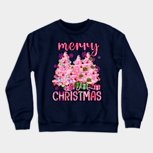 Merry Christmas pink Christmas Crewneck Sweatshirt